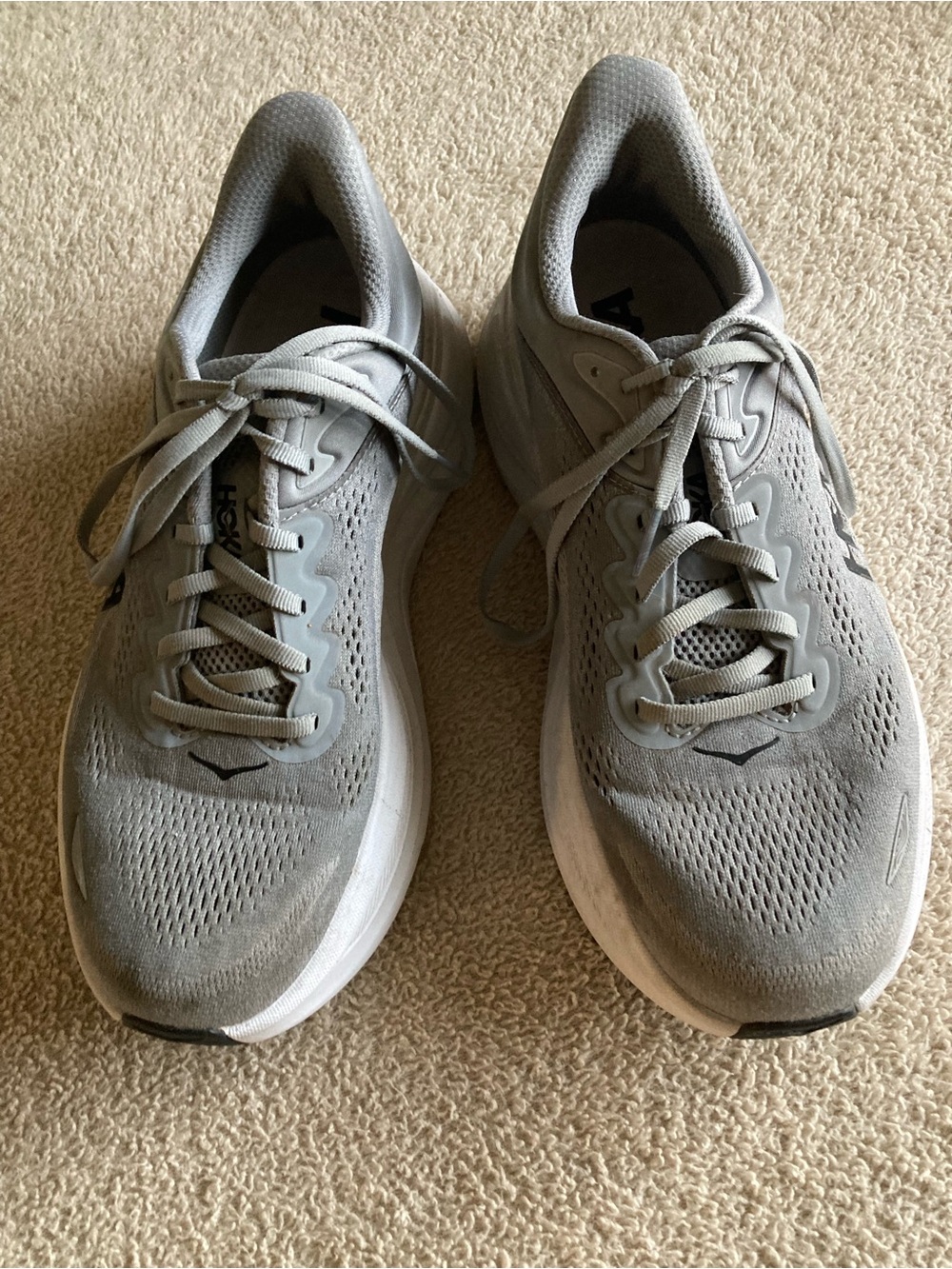 Hoka One One Light Gray Men's Running Sneakers